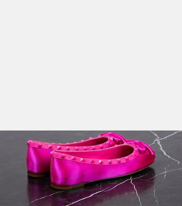 Rockstud satin ballet flats | Valentino Garavani