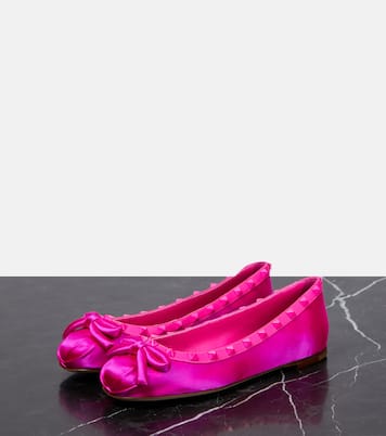 Rockstud satin ballet flats | Valentino Garavani