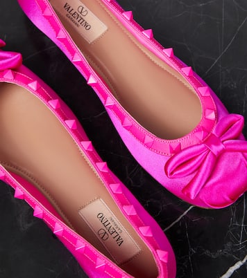 Rockstud satin ballet flats | Valentino Garavani