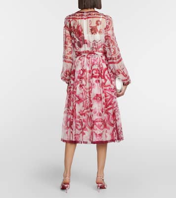 Midikleid Majolica aus Seidenchiffon | Dolce&Gabbana