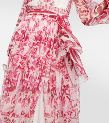 Midikleid Majolica aus Seidenchiffon | Dolce&Gabbana