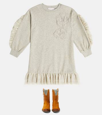 Studded suede cowboy boots | Monnalisa