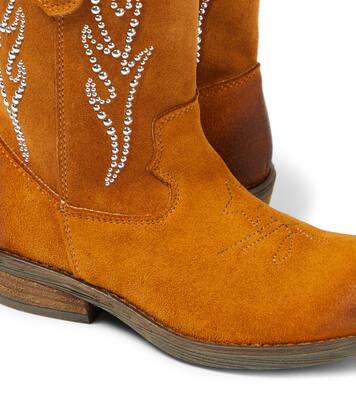 Studded suede cowboy boots | Monnalisa