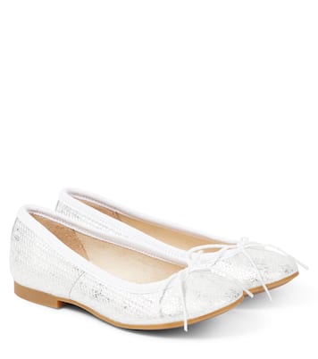 Dory metallic leather ballet flats | Pom d'Api