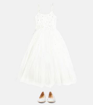 Dory metallic leather ballet flats | Pom d'Api