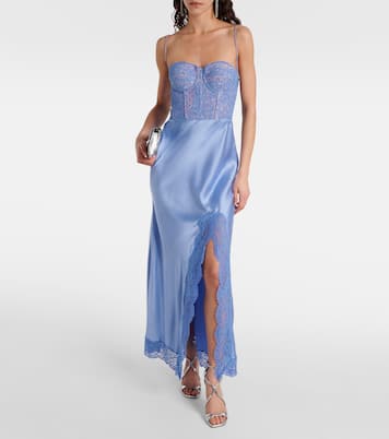 Robe longue Larisa en soie et dentelle | Rebecca Vallance