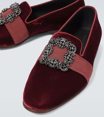 Carlton embellished velvet loafers | Manolo Blahnik
