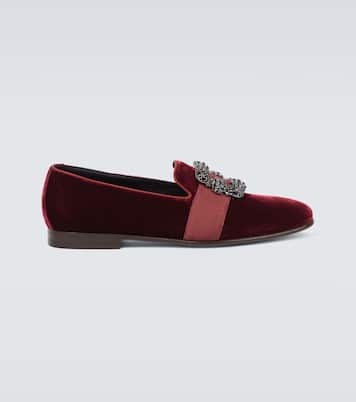 Carlton embellished velvet loafers | Manolo Blahnik