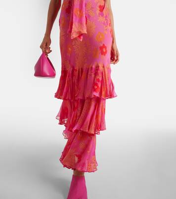 Robe longue Rio en soie à fleurs | Rixo