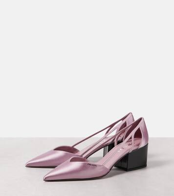 Pumps in raso con cut-out | Prada