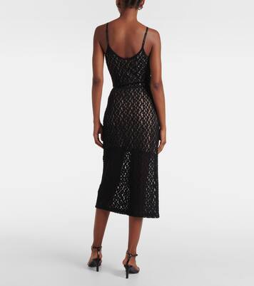 Floral sheer smocked lace midi skirt | Vince