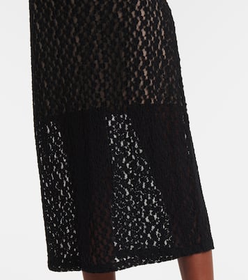 Floral sheer smocked lace midi skirt | Vince