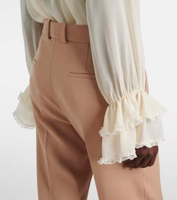 Gerade High-Rise-Hose aus Wolle | Chloé