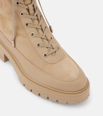 Very Cortina shearling-trimmed ankle boots | Aquazzura