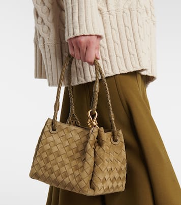 Parachute Small suede shoulder bag | Bottega Veneta