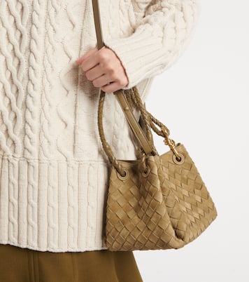 Parachute Small suede shoulder bag | Bottega Veneta