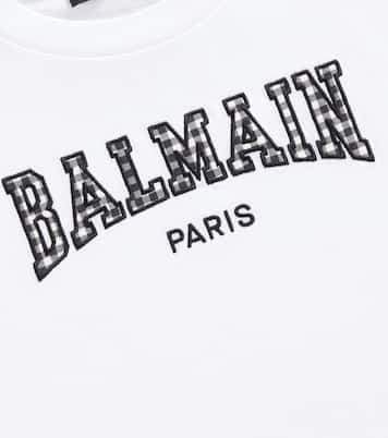 Logo printed cotton jersey T-shirt | Balmain Kids