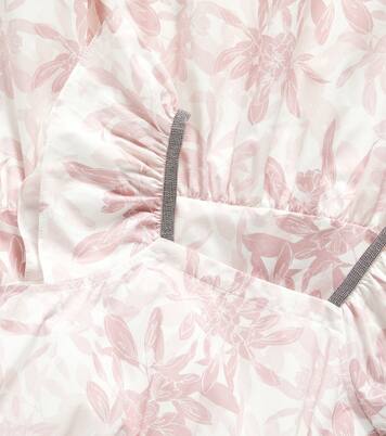 Robe Monili en coton à fleurs | Brunello Cucinelli Kids
