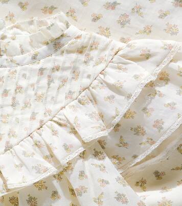 Sandra ruffled floral ramie dress | C'era Una Volta