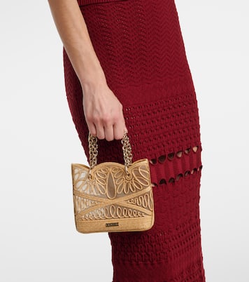 Sac Kahlo Mini en raphia à logo | Aquazzura