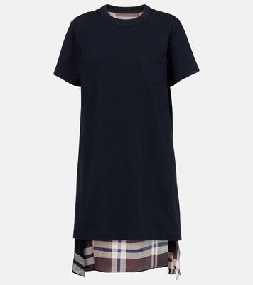 Paneled cotton jersey T-shirt dress | Sacai