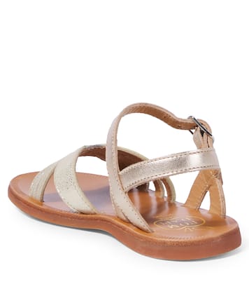Plagette Oto metallic leather sandals | Pom d'Api