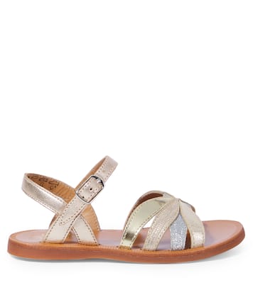 Plagette Oto metallic leather sandals | Pom d'Api