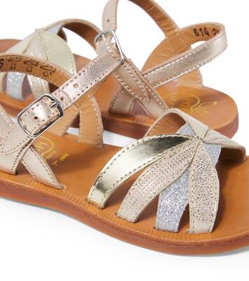 Plagette Oto metallic leather sandals | Pom d'Api