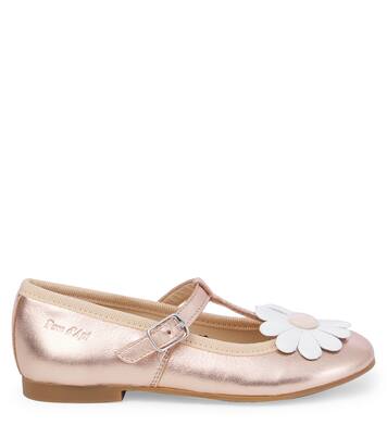 Dory Flo metallic leather ballet flats | Pom d'Api