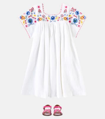 Floral-appliqué patent leather sandals | PèPè