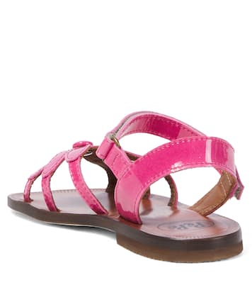Floral-appliqué patent leather sandals | PèPè