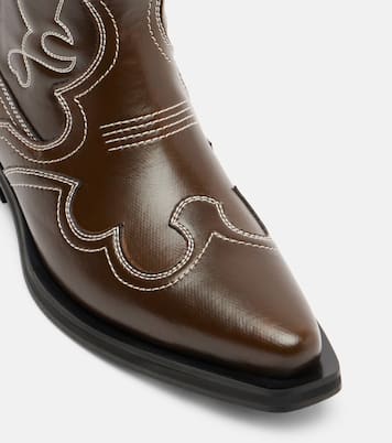 Mid Shaft embroidered cowboy boots | Ganni