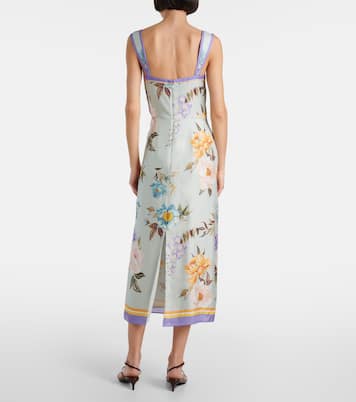 Bedrucktes Midikleid aus Twill | Self-Portrait