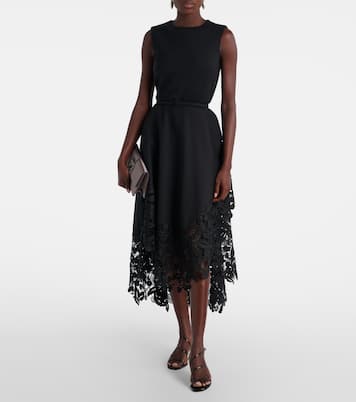 Cocktailkleid aus einem Wollgemisch mit Spitze | Oscar de la Renta