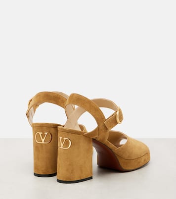 Plateausandalen Fawcette 100 aus Veloursleder | Valentino Garavani