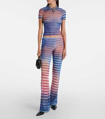 프린트 스트라이프 메쉬 티셔츠 | Jean Paul Gaultier