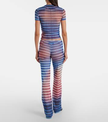 프린트 스트라이프 메쉬 티셔츠 | Jean Paul Gaultier