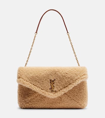 Cassandre Envelope shearling shoulder bag | Saint Laurent