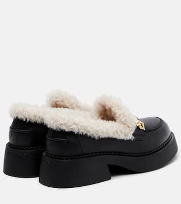 Caminia shearling-trimmed leather loafers | Ferragamo