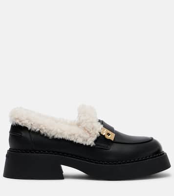 Caminia shearling-trimmed leather loafers | Ferragamo