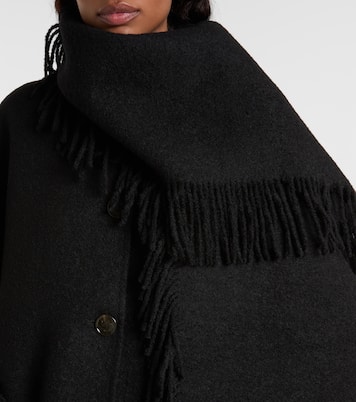 Fringed scarf-detail wool-blend jacket | Toteme