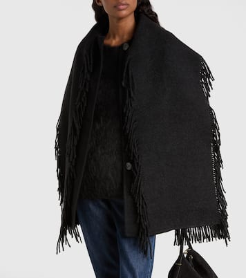 Fringed scarf-detail wool-blend jacket | Toteme