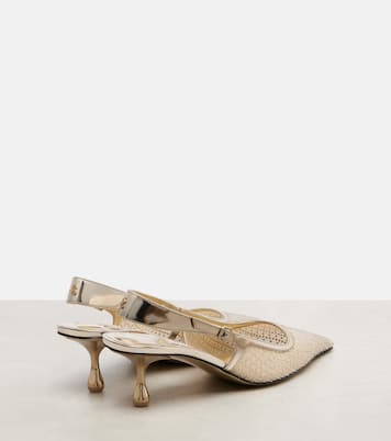 Amel 50 embellished mesh slingback pumps | Jimmy Choo