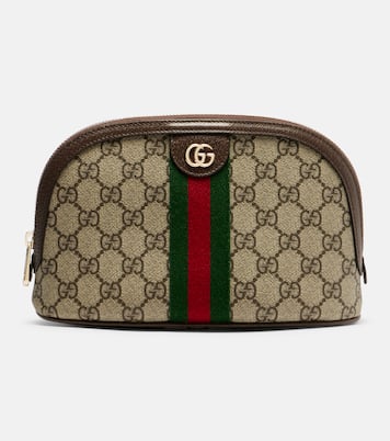Ophidia Small leather-trimmed makeup bag | Gucci