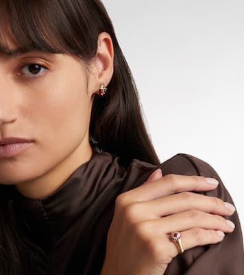 Boucles d'oreilles Coccinelle en or 9 ct, agate et diamants | Yvonne Léon