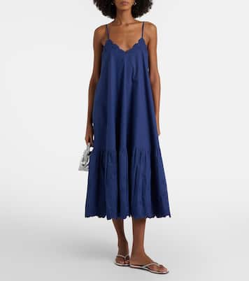 Embroidered cotton midi dress | Juliet Dunn