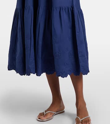 Embroidered cotton midi dress | Juliet Dunn