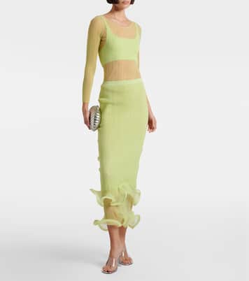 Ruffled midi skirt | Simkhai