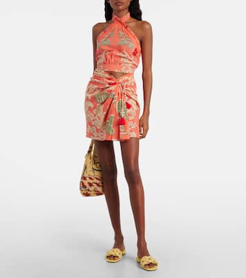 Tilda gathered printed cotton miniskirt | Poupette St Barth