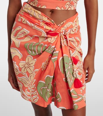 Tilda gathered printed cotton miniskirt | Poupette St Barth